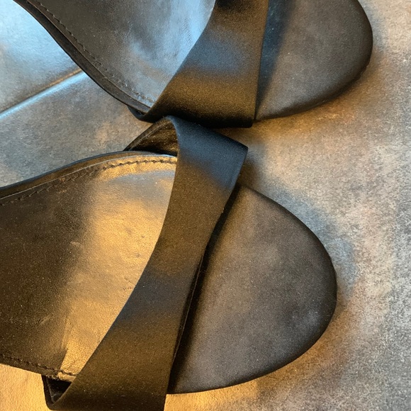 Steve Madden 5” black satin heel w/ beaded ankle - Picture 2 of 10